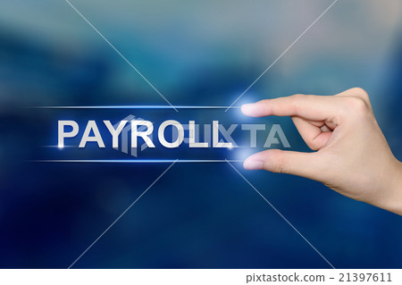hand clicking payroll button 21397611