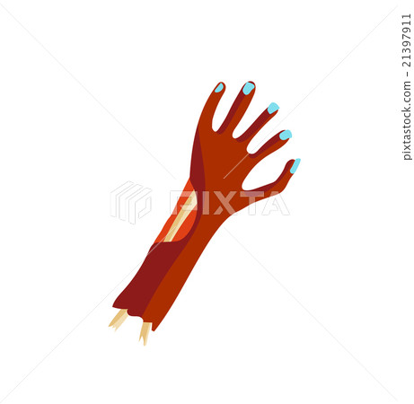 Zombie halloween cartoon death hand with blue claw Zombie halloween cartoon death hand with blue claw 21397911