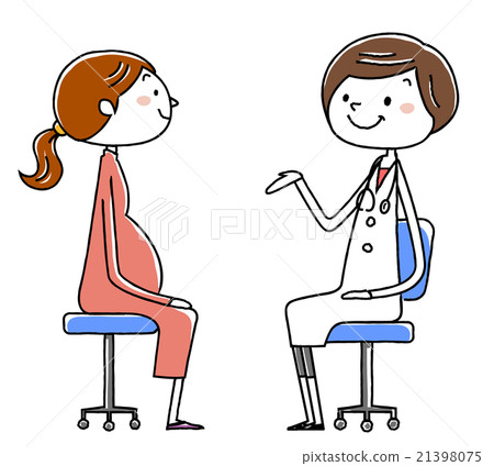 Illustration material: Female doctor and patient pregnant woman Illustration material: Female doctor and patient pregnant woman 21398075
