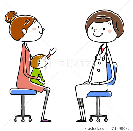 插圖素材：女醫生和病人的母親和孩子 21398082