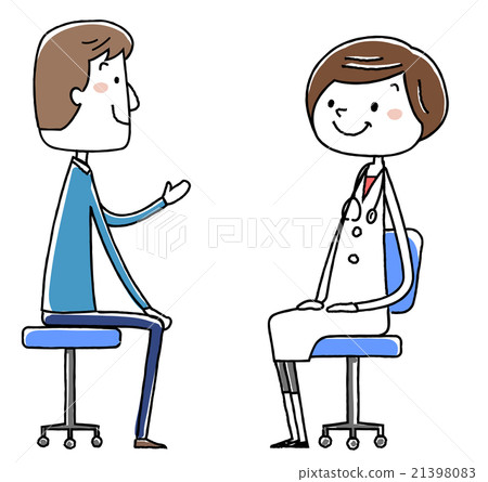 Illustration material: Female doctor and patient Young man Illustration material: Female doctor and patient Young man 21398083