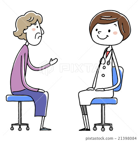 Illustration material: Female doctor and elderly patient 21398084