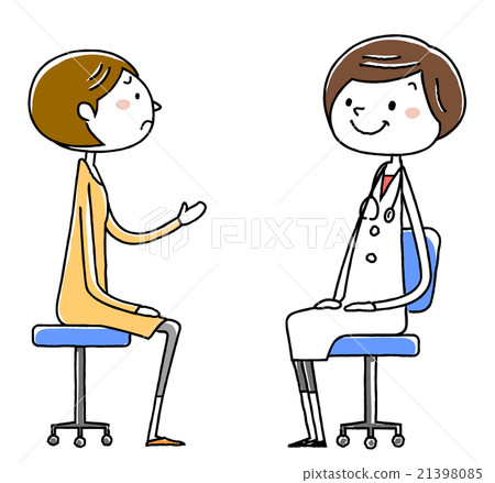 Illustration material: Female doctor and patient Young lady Illustration material: Female doctor and patient Young lady 21398085