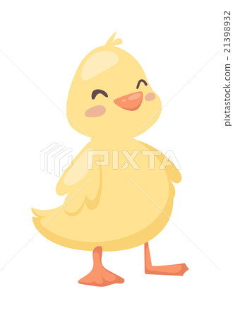 插图素材 cartoon duck toy animal yellow character flat