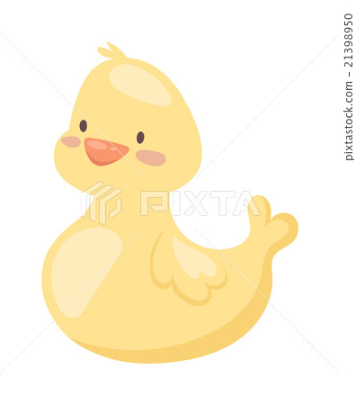 Rubber duck toy cartoon bath yellow character flat 21398950
