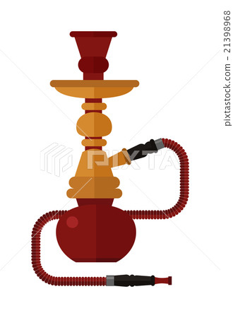 Colorful modern smoke hookah flat vector - Stock Illustration [21398968 ...