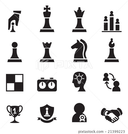 Set Icons Chess Pieces Their Names Stock Illustration 329364188