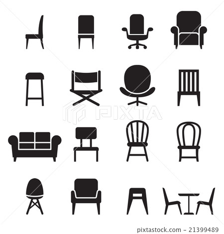 Chair & Seating icons set Vector illustration 21399489