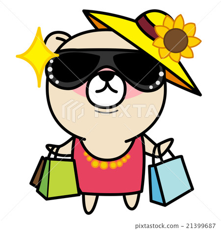Cartoon Bear is shopping illustration 21399687