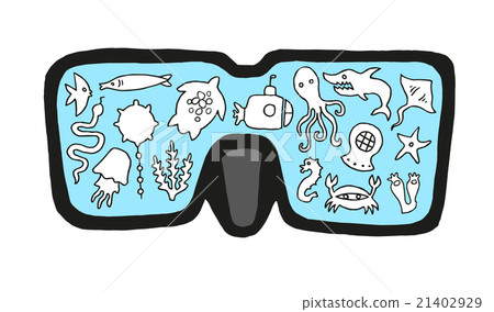 Diving. View through the mask. Diving. View through the mask. 21402929