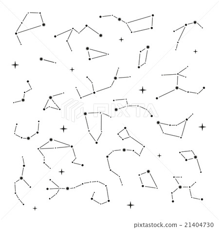 Constellation. Doodle set. Isolated 21404730