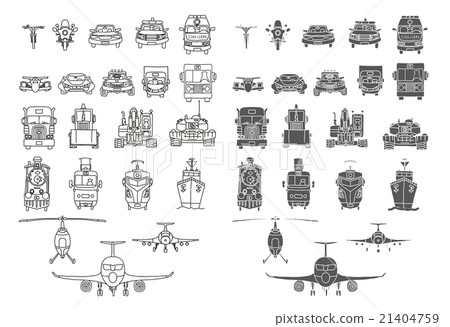 Front of the car and other vehicles. Isolated 21404759