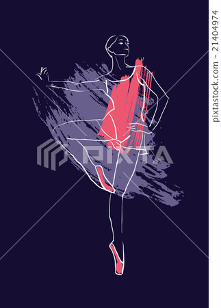 Vector hand drawing ballerina figure 21404974