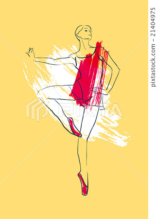 Vector hand drawing ballerina figure Vector hand drawing ballerina figure 21404975