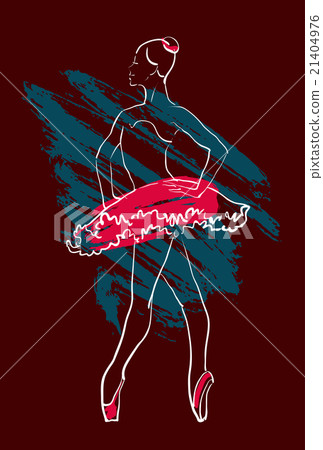 Vector hand drawing ballerina figure Vector hand drawing ballerina figure 21404976