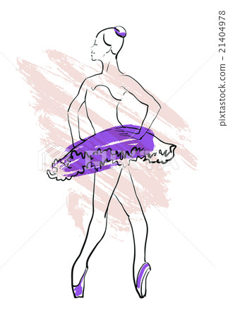 Vector hand drawing ballerina figure Vector hand drawing ballerina figure 21404978