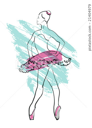 Vector hand drawing ballerina figure 21404979