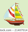 Sailing yacht of a set of children's toys. 21407014