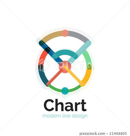 Thin line chart logo design. Graph icon modern - Stock Illustration ...