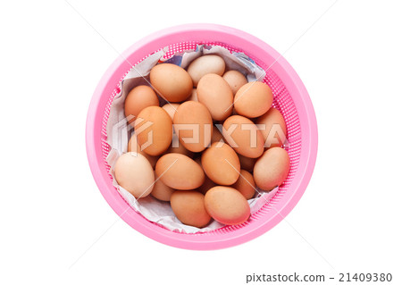 Eggs in a pink bowl 21409380