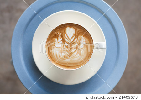 Top view latte art coffee 21409678