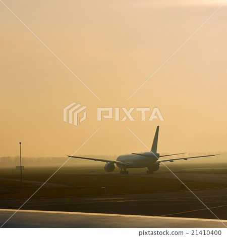 Airplane departing from Airport Schiphol. Airplane departing from Airport Schiphol. 21410400