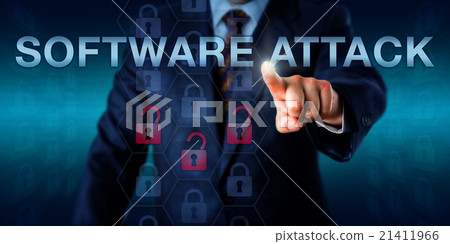 White Collar Hacker Touching SOFTWARE ATTACK White Collar Hacker Touching SOFTWARE ATTACK 21411966
