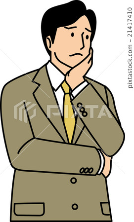 30s businessman who is troubled with arms folding 21417410