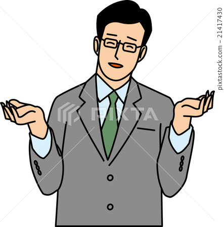 30歲的商人帶著痛苦的微笑伸出雙手 30歲的商人帶著痛苦的微笑伸出雙手 21417430
