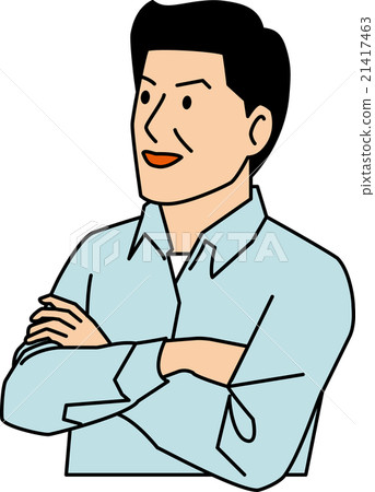 Male in his 50s talking with arms Male in his 50s talking with arms 21417463