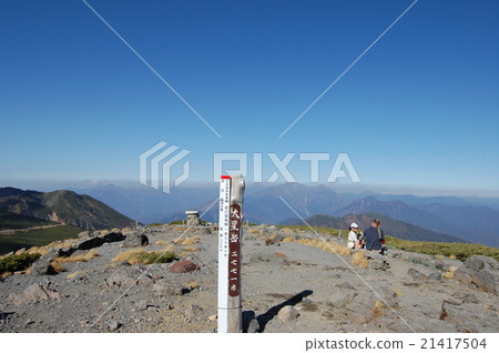 A snowy Norikura Daigakudakake from the Hodaka mountain range and the surrounding mountains and a break in the family A snowy Norikura Daigakudakake from the Hodaka mountain range and the surrounding mountains and a break in the family 21417504