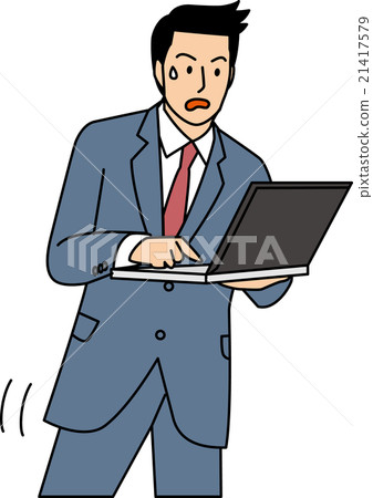 二十幾歲的男性經營和操作筆記本電腦 21417579