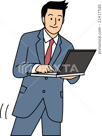 Male in twenties who operate and operate a laptop Male in twenties who operate and operate a laptop 21417580