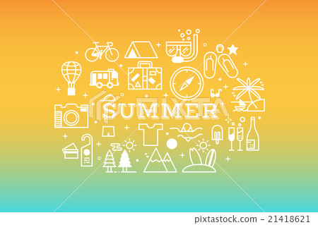 Summer travel icon concept illustration 21418621
