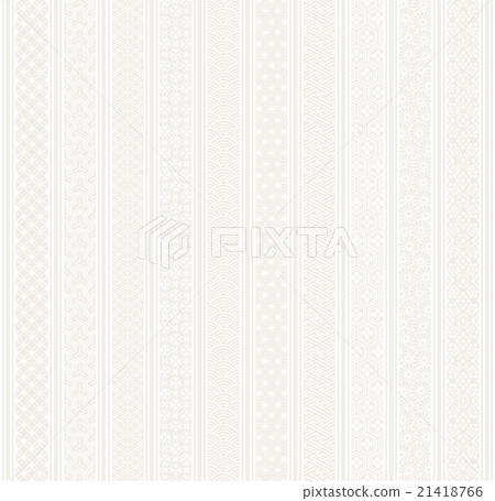 Japanese-style vertical stripes with traditional patterns 21418766
