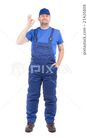 Worker in great mood. Worker in great mood. 21420808