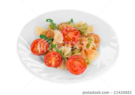 Pasta penne rigate with tomato. 21420881