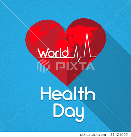 Red Heart Shape With World Map Cardiogram Beat Red Heart Shape With World Map Cardiogram Beat 21421065