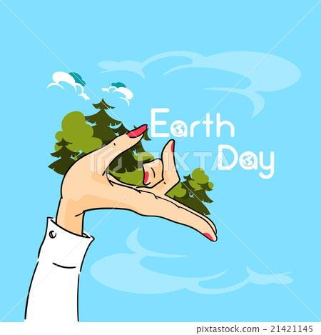 Earth Day Woman Hand Hold Trees Forest 21421145