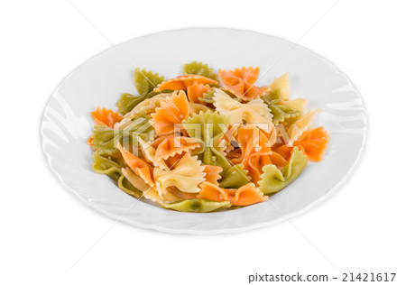 Pasta penne rigate on plate. 21421617