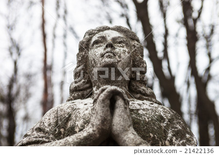 Old cemetery marble sculpture of the angel 21422136