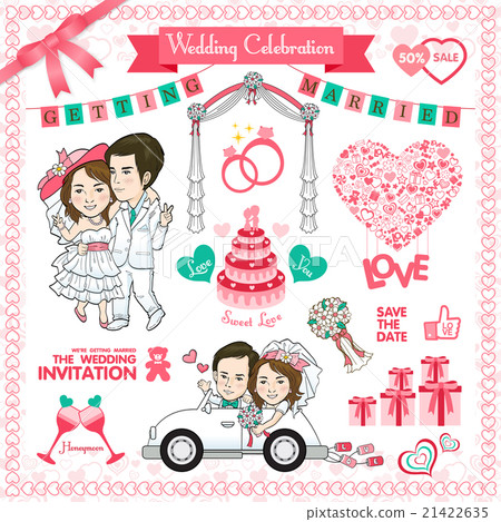 Happy Wedding Card 插圖素材 圖庫