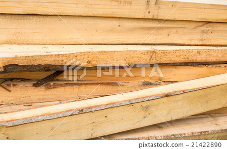 Pile of wooden beams 21422890