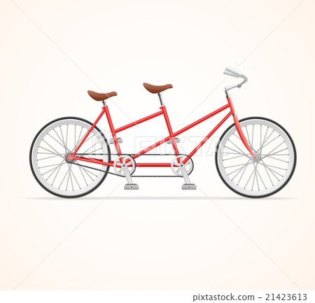 Vintage Tandem Bicycle. Vector Vintage Tandem Bicycle. Vector 21423613