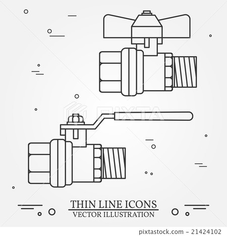 Ball valve icons thin line for web and mobile 21424102