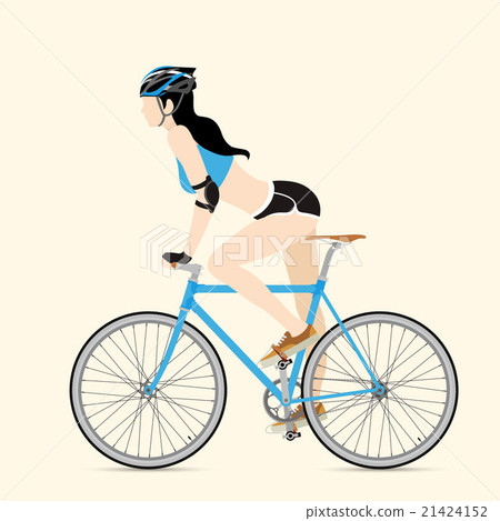Cyclists and fixed gear bicycle 21424152