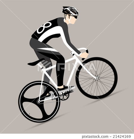 Cyclists and fixed gear bicycle - Stock Illustration [21424169] - PIXTA