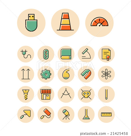 Thin line icons for science and industrial - Stock Illustration ...