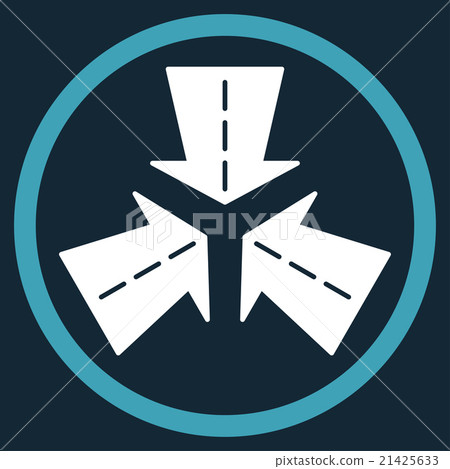 Merge Directions Rounded Icon - Stock Illustration [21425633] - PIXTA