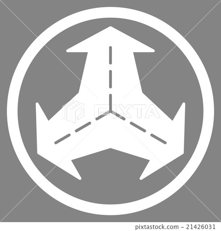 Intersection Directions Rounded Icon Intersection Directions Rounded Icon 21426031